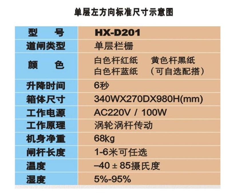 HX-D201 道閘(圖3)